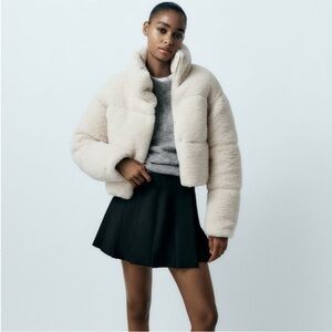 Zara Cream Teddy Jacket